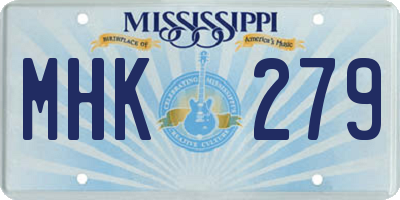 MS license plate MHK279