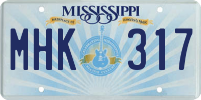 MS license plate MHK317