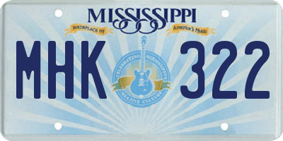 MS license plate MHK322