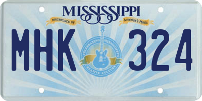 MS license plate MHK324