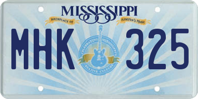 MS license plate MHK325