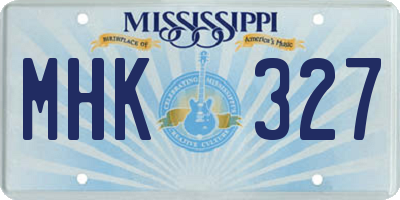 MS license plate MHK327