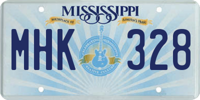MS license plate MHK328
