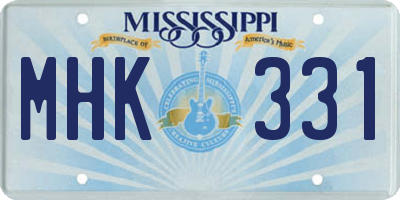 MS license plate MHK331