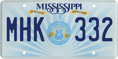 MS license plate MHK332