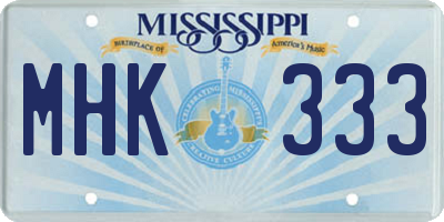 MS license plate MHK333