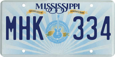 MS license plate MHK334
