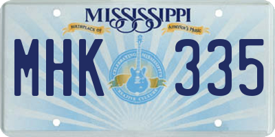 MS license plate MHK335