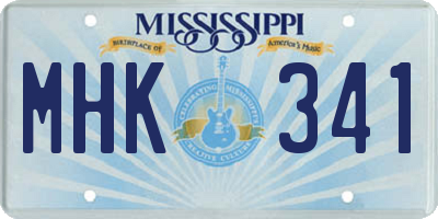 MS license plate MHK341