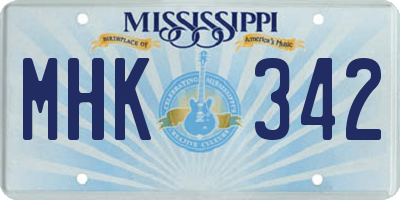 MS license plate MHK342