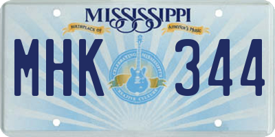 MS license plate MHK344