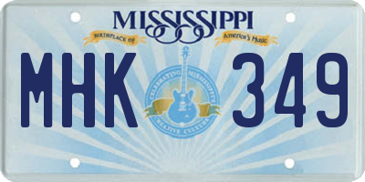 MS license plate MHK349