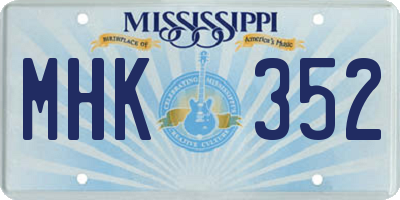 MS license plate MHK352