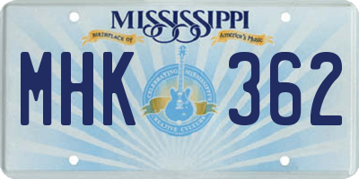MS license plate MHK362