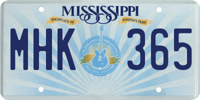 MS license plate MHK365
