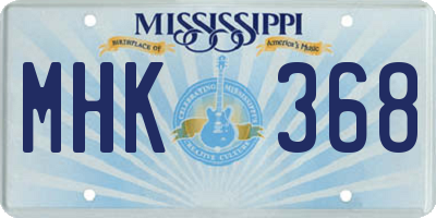 MS license plate MHK368