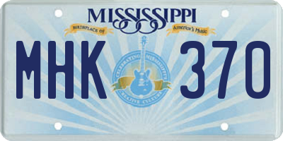 MS license plate MHK370