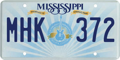 MS license plate MHK372