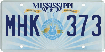 MS license plate MHK373