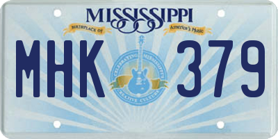 MS license plate MHK379