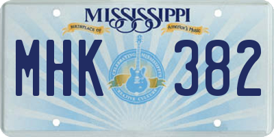 MS license plate MHK382