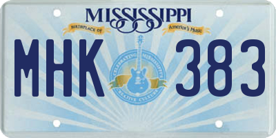 MS license plate MHK383