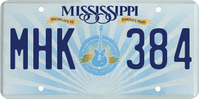 MS license plate MHK384