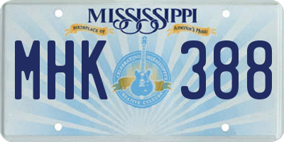 MS license plate MHK388