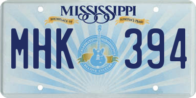 MS license plate MHK394