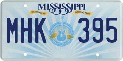 MS license plate MHK395