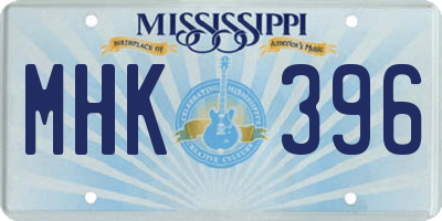 MS license plate MHK396