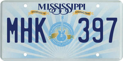 MS license plate MHK397