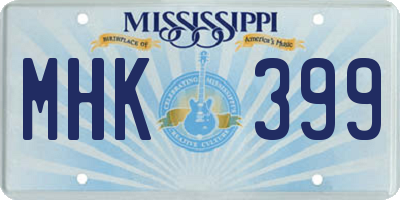 MS license plate MHK399