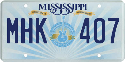 MS license plate MHK407