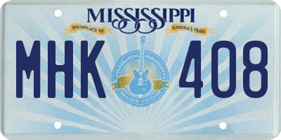 MS license plate MHK408