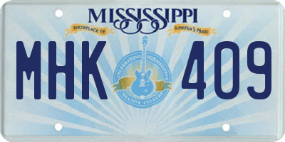 MS license plate MHK409