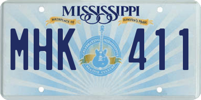 MS license plate MHK411