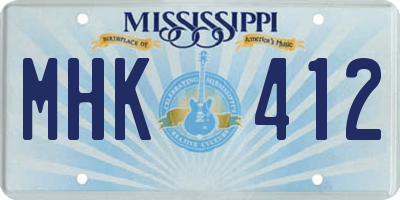 MS license plate MHK412