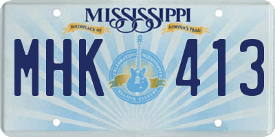 MS license plate MHK413