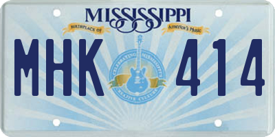 MS license plate MHK414