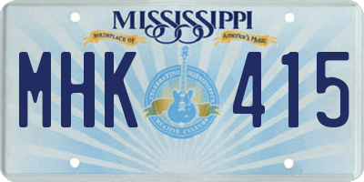 MS license plate MHK415