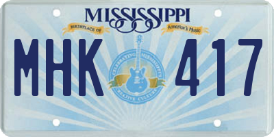 MS license plate MHK417