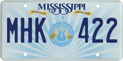 MS license plate MHK422