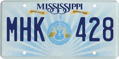 MS license plate MHK428