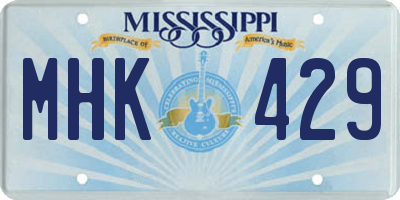 MS license plate MHK429