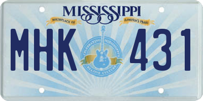 MS license plate MHK431