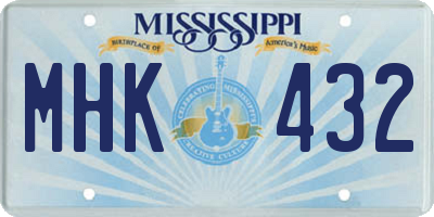 MS license plate MHK432