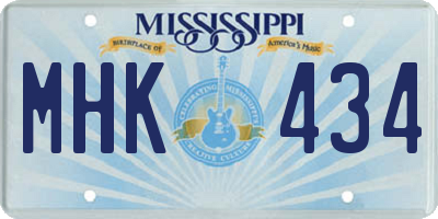 MS license plate MHK434