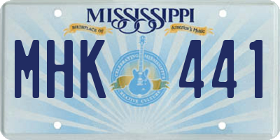 MS license plate MHK441