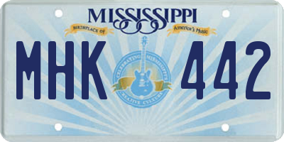 MS license plate MHK442